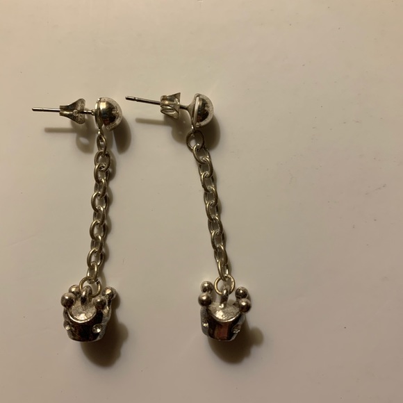 Dangly Royal Princess Tiara Crown Earrings - Picture 3 of 6